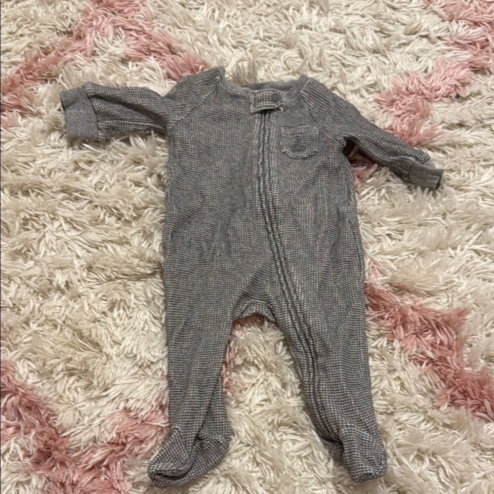 Baby gap Gray foot pajama zipper 0-3M